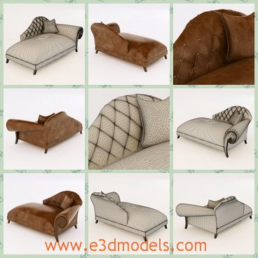 3d model the sofa with leather materials - This is a 3d model about the divan sofa,which is long and covered with fine leather materials.