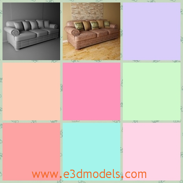 3d model the sofa with modern style - This is a 3d model of the sofa with modern style,which is large and glorious.The materials are stable and special.