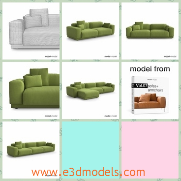 3d model the sofas - This is a 3d model of the sofas,which are made in high quality.The model is modern and common in the life.