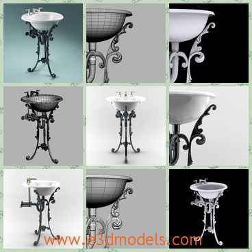 3d model the special basin - This is a 3d model about the special basin,which is special and grand.The model is the ornate washbasin in the lavatory.