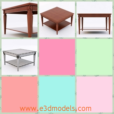 3d model the square table - This is a 3d model of the square table in the living room,which is big and has shorts legs.The surface is smooth.