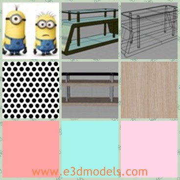 3d model the stand - This is a 3d model of the TV stand,which is wooden and modern.The stand is suitable for the living room.