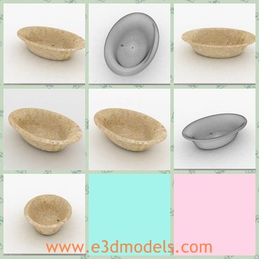 3d model the stone bathtub - This is a 3d model of the stone bathtub,which is heavy and old.The model is made by using 3d s max.