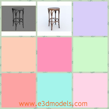 3d model the stool chair - This is a 3d model of the stool chair,which is long and common.The model is made with fine decorations.