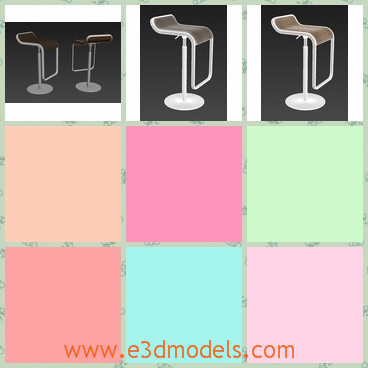 3d model the stool in the bar - This is a 3d model of the stool in the bar,which is high and special.The legs are swivel and the stool is popular in the bars.