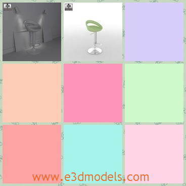 3d model the stool in the bar - This is a 3d model of the stool in the bar,which is movable and modern.The stool is smooth.