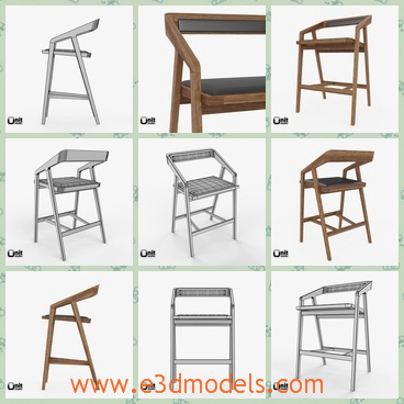 3d model the stool in wood - This is a 3d model of the stool in wood,which is the wooden type.The model is high and stable.
