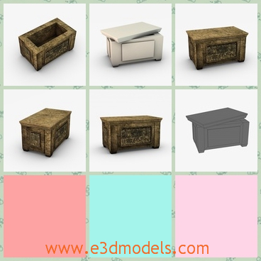 3d model the storage box made of stone - This is a 3d model of the storage box made of stone,which is the chest of Egypt in ancient times.The model is heavy to carry.