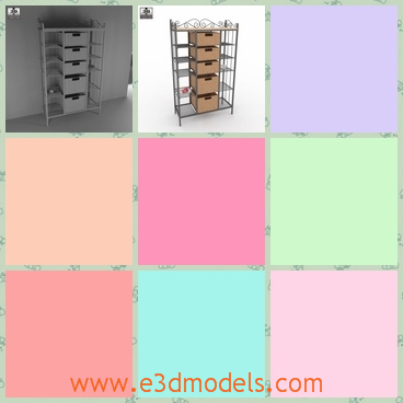 3d model the storage shelf with iron materials - This is a 3d model of the storage shelf with iron materials,which is high and stable.The model is practical.