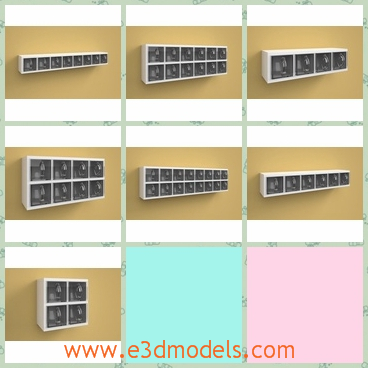 3d model the storage unit on the wall - This is a 3d model about the storage units in the room,which is comprised of shelves.The shelves can store many sundries.