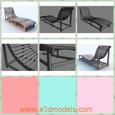 3d model the sunbed - This is a 3d model of the beach deck chair or sunbed
,which is the common type in the garden.