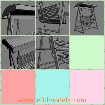 3d model the swing - This is a 3d model of the swing outside the door,which is common in the park and garden.The model is wooden and popular for kids.