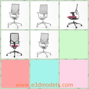 3d model the swivel chair - This is a 3d model of the swivel chair,which is convenient and popular in life.The chair has a long back.