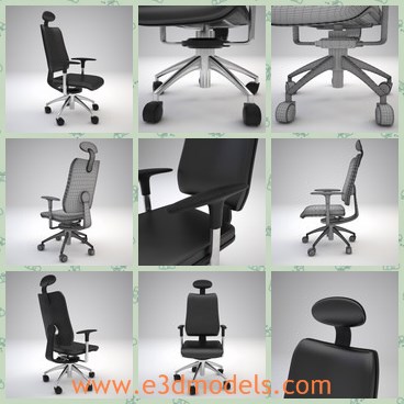 3d model the swivel chair - This is a 3d model of the swivel chair,which is modern and popular in the office.The chair is ready to be placed in your scene.