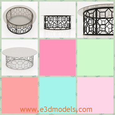 3d model the table in round - This is a 3d model of a table in round,which has the hollow design with.The surface is transparet.
