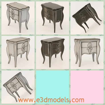 3d model the table in the ancient style - This is a 3d model of the table in the ancient style,which is created by the famous creator.The model has a fine decoration on the body.