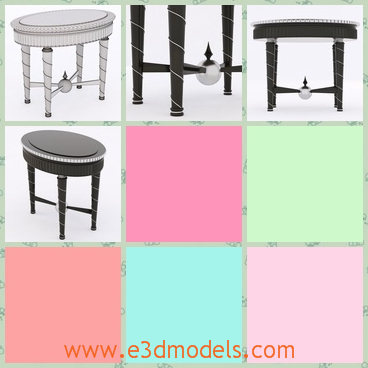 3d model the table that is tilted - This is a 3d model of the table that is tilted,which is a wooden model.The table has four legs and which are linked by a steel ball.