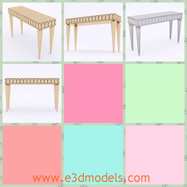 3d model the table with a cover - This is a 3d model of the table with a cover,which is modern and long.The model can be placed at the corner of the room.