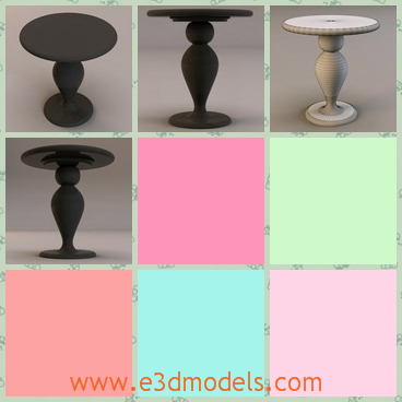 3d model the table with a fine holder - This is a 3d model of the table with a fine holder,which is not tall but solid and stable.The model is round and made of fine materials.