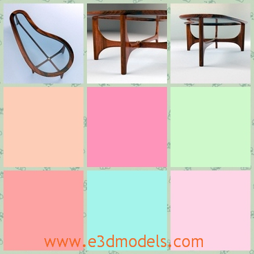 3d model the table with special legs - This is a 3d model of the table with special legs,which is made with glass and other materials.