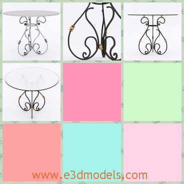 3d model the table with the iron leg - This is a 3d model of the table with the forged legs,which is placed outdoor and the legs are beautiful to see in the room.