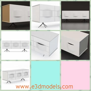 3d model the the contemporary furniture - This is a 3d model of the contemporary furniture,which is white and the model can be used as the dresser and the sideboard as well.