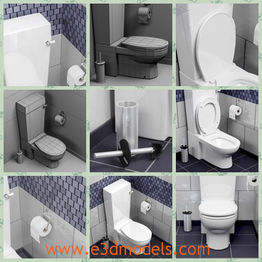 3d model the toilet - This is a 3d model of the bathroom,which is modern and clean.The model is common noe in our home.
