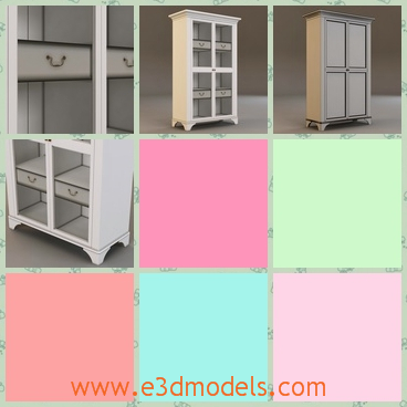 3d model the transparent cabinet - This is a 3d model of the transparent cabinet,which is tall and the design is special and outstanding.