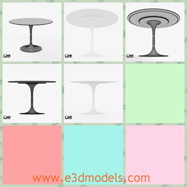 3d model the tulip table - This is a 3d model of the tulip table,which is white and round.The model is made in high quality and with special materials.