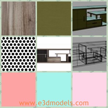 3d model the TV cabinet - This is a 3d model about the TV cabinet,which is wooden and modern.The model is made with speaker.