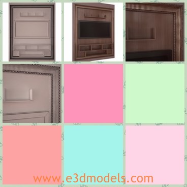 3d model the TV wall - This is a 3d model of the TV wall,which is realistic and textured.The model is created in the shelf shape.