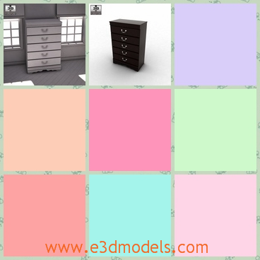 3d model the vineyard chest in the bedroom - This is a 3d model of the vineyard chest in the bedroom,which is made in wood and the materials of the furniture are special and presure.