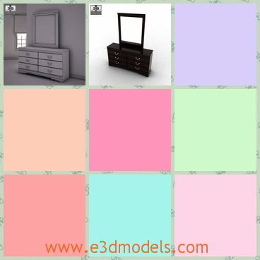 3d model the vineyard dresser - This is a 3d model of the vineyard dresser,which is made with a mirror and the textures with it is fine and pretty.