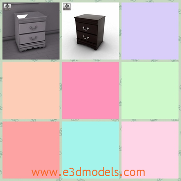 3d model the vineyard nightstand - This is a 3d model of the vineyard nightstand,which is special and outstanding for its materials and the handles of the drawers.