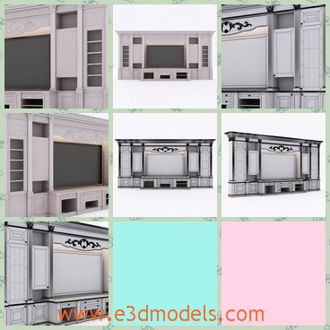 3d model the wall units - This is a 3d model of the wall units,which is the most modern furniture in the house.The model is decorated with a video.