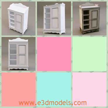 3d model the wardrobe - This is a 3d model of the wardrobe in the bedroom,which is small but cute.The model has several shelves and there can be put something you do not need hardly.