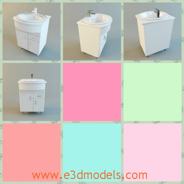3d model the washbasin - This is a 3d model of the washbasin,which is modern and new.The model is small but cute and the model is common in the house.