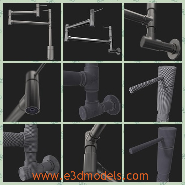3d model the water faucet in the kitchen - This is a 3d model of the water faucet in the kitchen,which is solid and made in high quality.The tap can be seen from here.