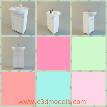 3d model the white bathroom furniture - This is a 3d model of the white bathroom furniture,which is modern and popular in the world.
