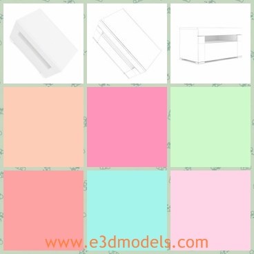 3d model the white bedside - This is a 3d model of the white bedside,which is the common model in life.