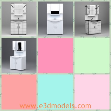 3d model the white cabinet - This is a 3d model of the white cabinet,which is glass and made with mirror on the top.