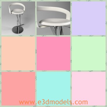 3d model the white chair - This is a 3d model of the white chair,which is made with leather materials.The barstool is the common furniture in saloons and bars.