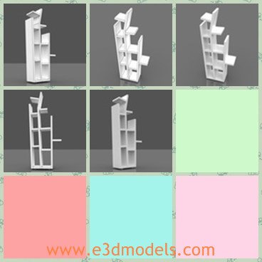 3d model the white shelf - This is a 3d model of the white shelf,which is small and practical.The model is made for storing books and magazines.
