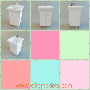 3d model the white sink in the lavatory - This is a 3d model of the wthie sink in the lavatory,which is modern and white.The model is new and popular in the market.