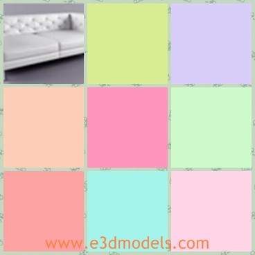 3d model the white sofa - This is a 3d model of the white sofa,which is long and made with diamond decoration.