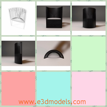 3d model the willow chair - This is a 3d model of the chair with willows.which is modern and sepcial.The model is black and it is so charming.