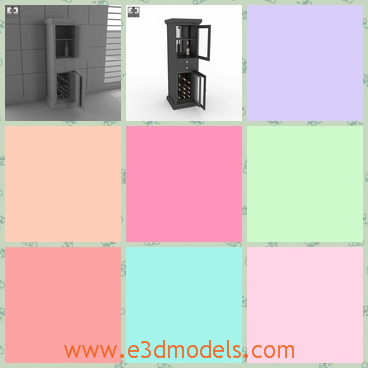 3d model the wine cabinet - This is a 3d model of the wine cabinet,which is big enough to store wines and the shape looks like the fridge.