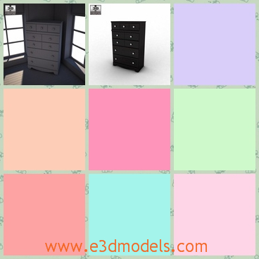 3d model the wood product of a chest - This is a 3d model of the wood product of a chest,which is designed with several drawers.The model is made with high quality.