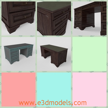 3d model the wooden and antique desk - This is a 3d model of the wooden desk,which is made of the antique style.The model is saved from the Alexander times.