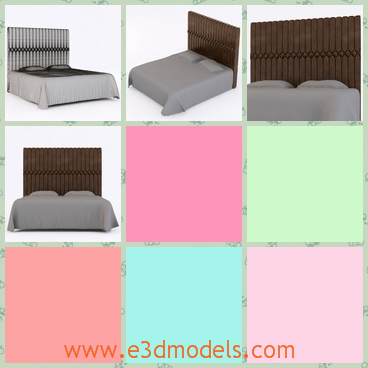 3d model the wooden and modern bed - This is a 3d model of the wooden and modern bed in the bedroom,which is large and tide.The model can be seen from the hotels.